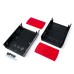 KE112B-BR ABS Project Box, Black with Red End Plate, 185.5 x 136 x 80MM