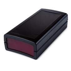 KE97-BRI Enclosure with See Through Red Insert, Black, 120.0 x 60.0 x 31.0 MM