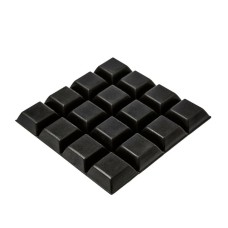 RF11 Black Square Rubber Feet 20.5 x 7.6 MM - Sheet of 16