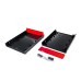 KE112A-BR ABS Project Box, Black with Red End Plate, 185.5 x 136.0 x 40.0MM