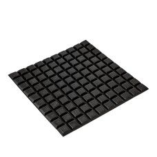 RF07 Black Square Rubber Feet 12.7 x 12.7 x 3.5MM - Sheet of 100